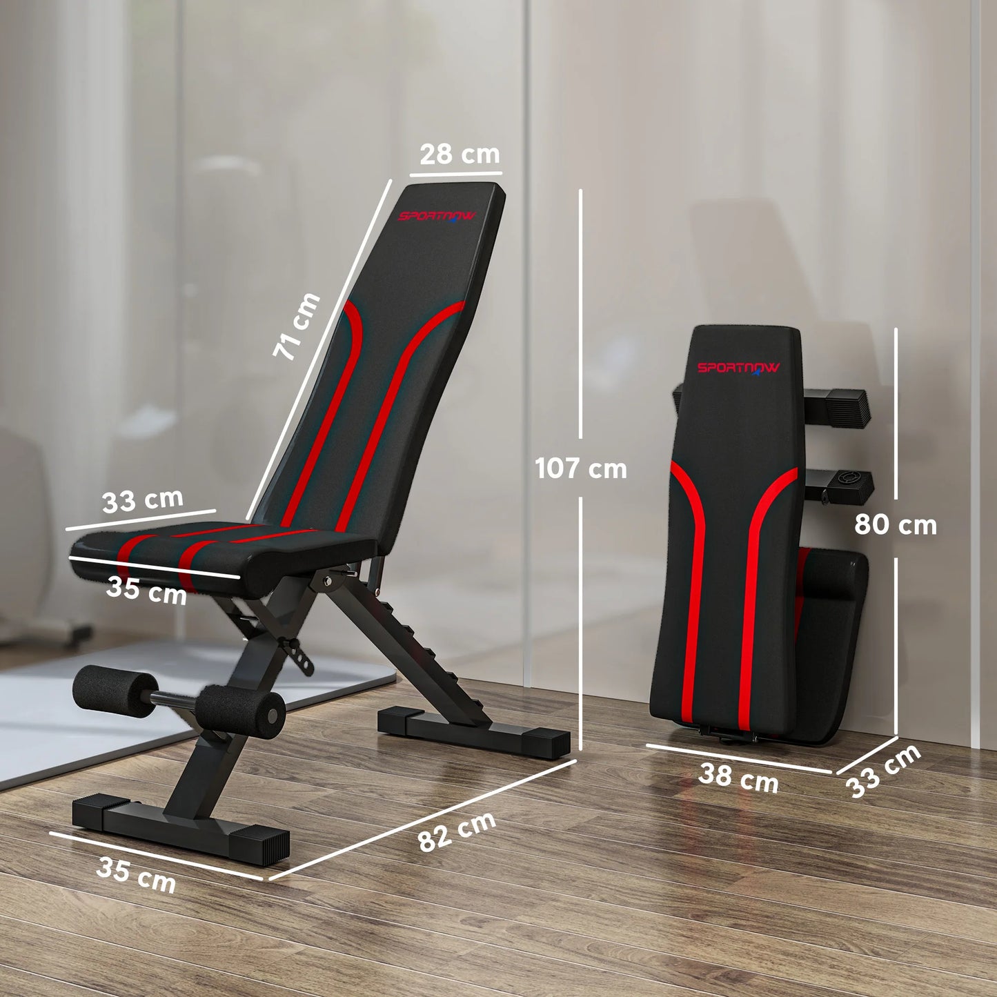 Weight Bench Adjustable Bodybuilding Bench Foldable Full Body Training Abdominal Bench