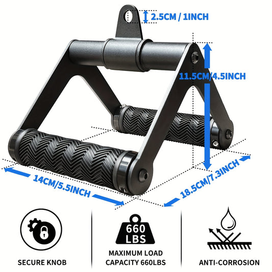 BeruFexp Universal Iron Rowing Machine Handle Attachment with 360° Rotating Handle, Secure Knob, Anti-Corrosion Coating – Maximum Load 299.37 kg – for Full-Body Workouts and Strength Training