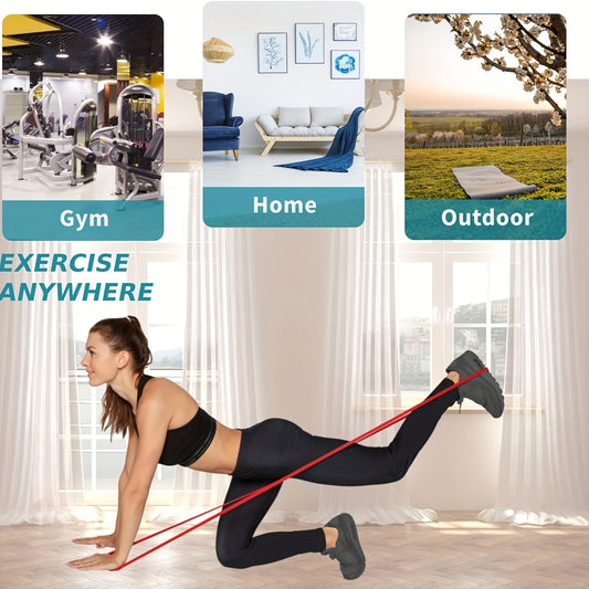 4er-Set Widerstandsbänder mit stapelbarer Spannung - Trainings- und Klimmzug-Hilfsbänder für Muskeltraining, Workout, Fitness, Shaping - Mittlere Spannungsstufe, TPE-Material - Geeignet für Fitnessstudio, Zuhause, Outdoor-Einsatz