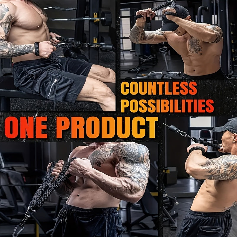 Einzelpackung Nylon-Trizeps-Trainingsseil, Gerade-Arm-Hochposition-Pushdown-Krafttrainer für Muskelformung, Professionelles Griffzugseil, Heimfitness-Zubehör