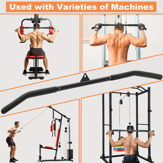 Abziehstange für Seilzugmaschine, Kurven-Trizeps-Abziehstange mit Gummigriff, LAT-Abziehstange Zubehör für Fitnessstudio, Krafttraining, Muskelaufbau