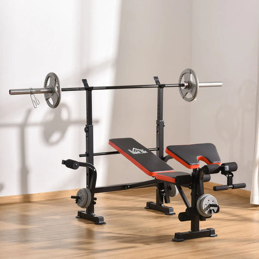 HOMCOM adjustable backrest weight bench and bar support 175x139x127 cm