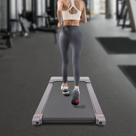 Flat-type Treadmill, 220V Electric LED Display 0.75HP Under Desk Portable Compact Incline Walking Pad for Home 220lbs Capacity