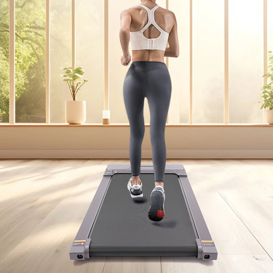 Flat-type Treadmill, 220V Electric LED Display 0.75HP Under Desk Portable Compact Incline Walking Pad for Home 220lbs Capacity